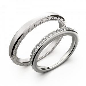 White gold wedding ring set