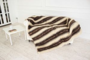 Rustic Wool Throw Striped Blanket Queen/Full Size 