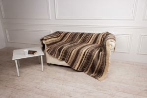 Rustic Wool Throw Striped Blanket Queen/Full Size 