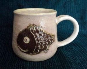Fireclay mug "Fishy"