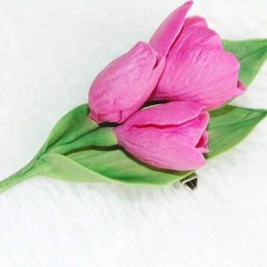 Flower brooch "Tulips"