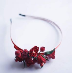 Flower girl headbands "Red mystique"