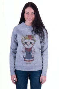 Grey Woman Sweatshirt «Kitten»