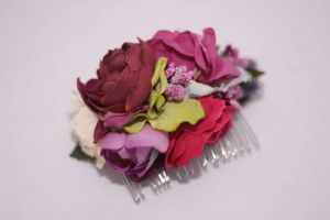 Hair accessories flowers. Hair comb "Bouquet of roses"