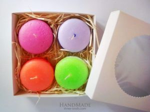 Hand carved candles set "Macaron"