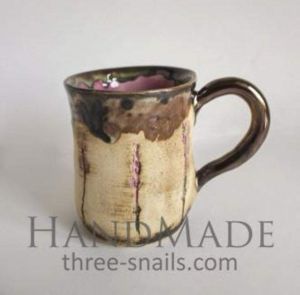 Handcrafted ceramic lavender cup "Romance"