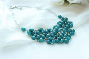 Handcrafted design necklace "Arden blue"