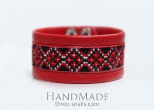 Handmade accessories. Leather bracelet