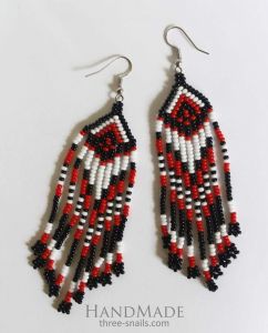 Handmade beaded earrings "Ethnic waves"