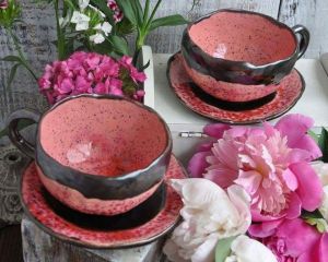 Handmade ceramic tea set "Poppy Melody"