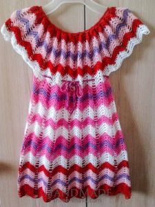 Handmade crocheted dress "Zigzag"