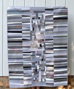 Handmade gray patchwork quilt