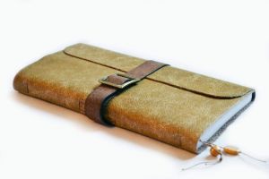Handmade leather journal on the strap "Judy" Beige