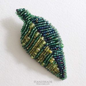 Handmade pins brooches "Green leaf"