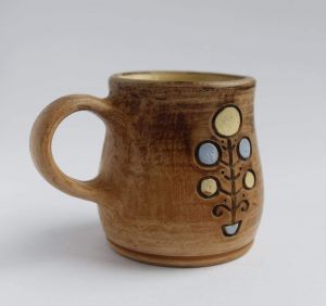 Handmade pottery mugs "Coffee satisfaction"