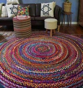 Handmade round area rug