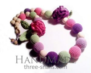 Handmade sling beads "Carnations"