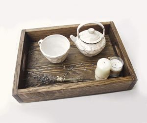 Handmade wooden tray "Care"