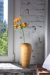 Horizontal rustic wood vase