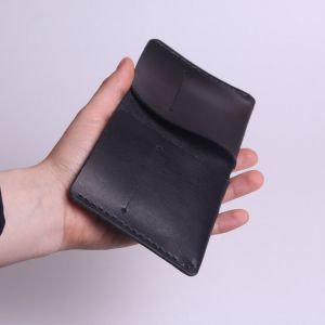 Black leather wallet small