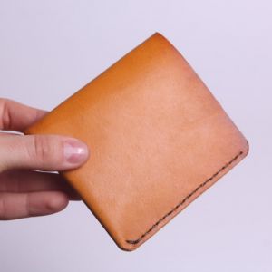 Mens leather wallet slim small