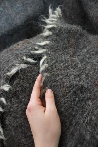 Grey Natural Sheep Wool Throw 