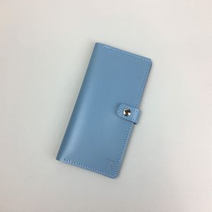 Blue leather travel wallet