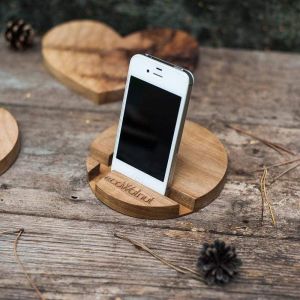 Iphone and tablet wood stand "Circle"