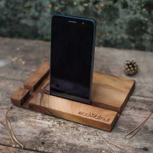 Iphone and tablet wood stand "Rectangle"