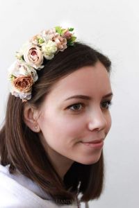 Ivory floral headpiece "Tea roses"