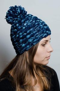 Knit winter hat "Blue melange"