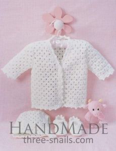 Knitted baby suit "Lace" Baby jumper, knitted hat, baby slippers