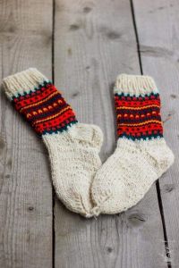 Knitted eco wool socks "Fancy Friday"
