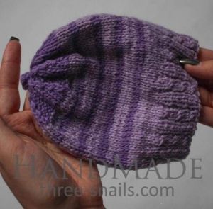 Knitted hats for babies "Violet stripes"