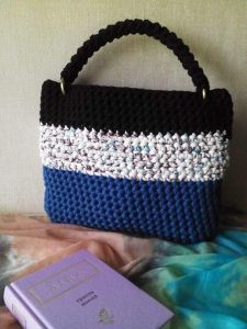 Knitting tote bag "Stripes"