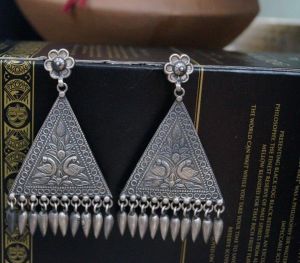 Large triangular earrings