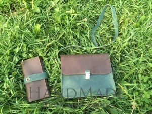 Leather bags for women and purses "Two colors"