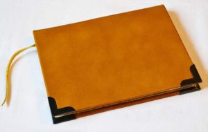 Leather bound notebook "Happy journey"