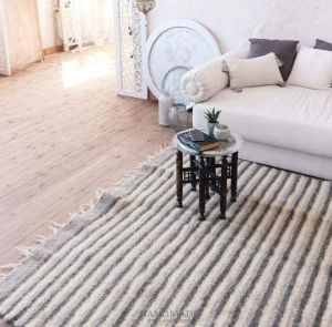 Living room area rug "Gray stripes"