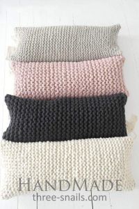 Long hand knitted pillow cover