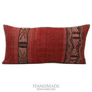 Long red pillow cover