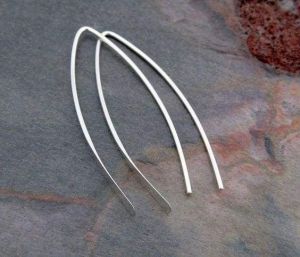 Long thin silver earrnigs