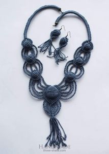 Macrame fashion necklaces "Lace"