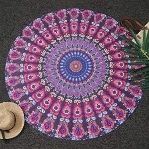 Mandala tapestry round towel