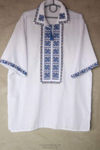 Men embroidered shirts "Blue patterns"