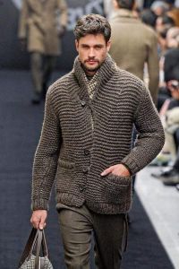 Men's knitted cardigan sweater