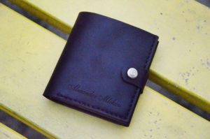 Mens leather wallet "Black Crow"
