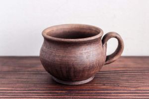 Milk pottery cup "Ethnic"