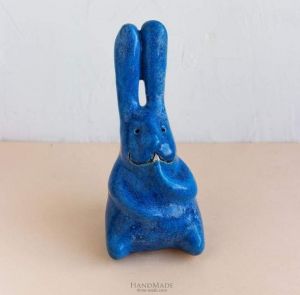 Miniature ceramic sculpture "Glazed bunny"