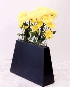 Modern geometric flower vase black